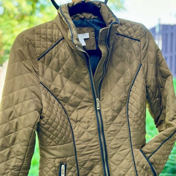 H&H Jackets & Blazers - H and H Quilted Greenish Brown Jacket